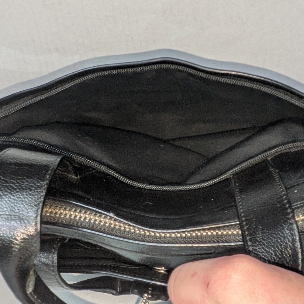 Coach Hampton F54801 Black Leather Briefcase Laptop Crossbody Bag Business Tote - Picture 14 of 16